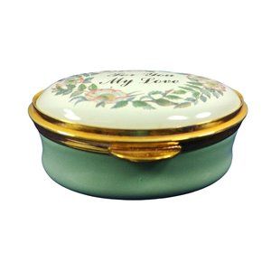 Pill Box Staffordshire Enamels "Old Hall" Collection with Hinged Lid
